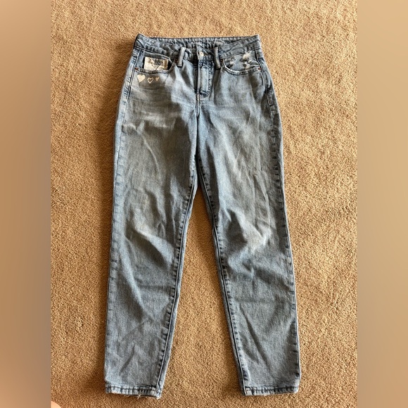 Old Navy OG Jeans with hand painted hearts - Picture 3 of 5